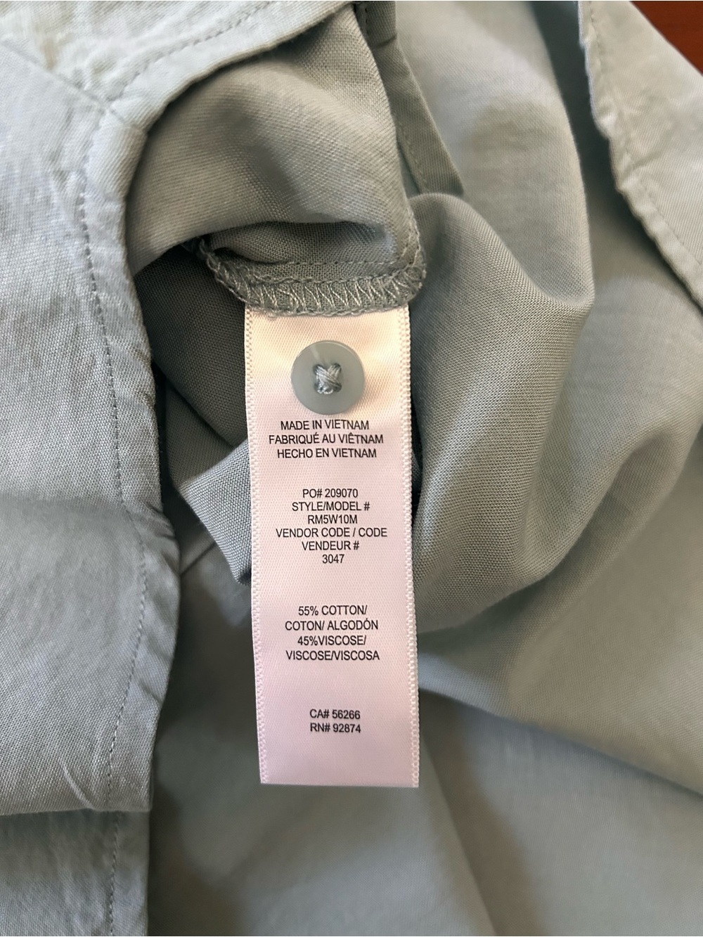 $138 Splendid Reese Button Down Shirt XL Sage Green Slate Blue Pocket Blouse - Picture 7 of 10